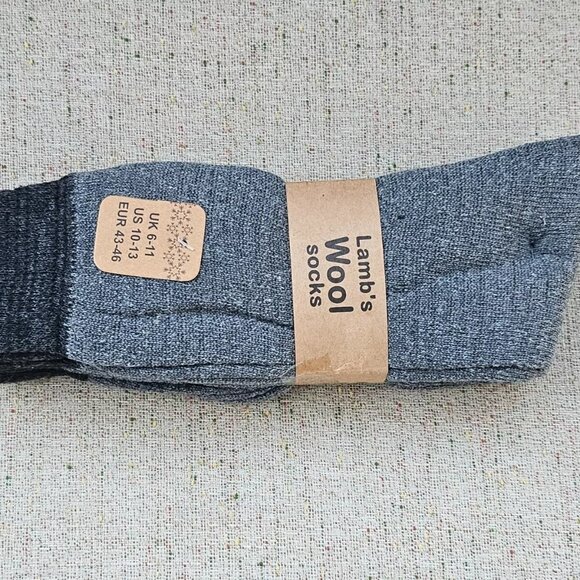 Lamb Wool Socks Gray Socks Set of 3 Socks Men Crew Socks New with tag Unbranded - Picture 9 of 10